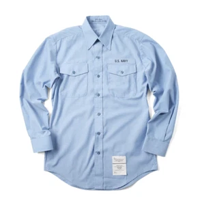 Camisa utilitaria azul chambray para mujer militar de EE. UU. DSCP azul marino manga larga S M L XL - Imagen 1 de 5