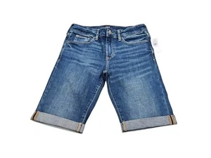 New Gap Kids Girl Medium Wash Stretch Bermuda Skimmer Denim Jean Shorts 12 - Picture 1 of 4