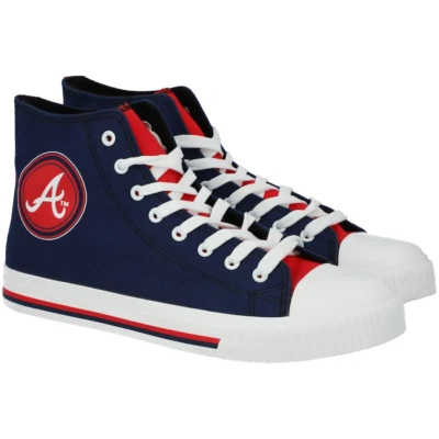 New Original Mens MLB Atlanta Braves FOCO High Top Canvas Sneakers - Size 9 - Image 1 of 3