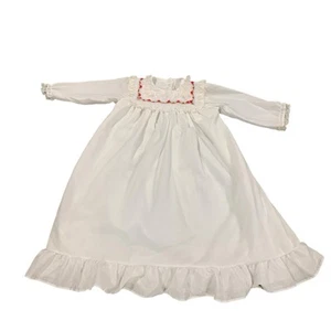 Vestido camisón Alexis bebé niña vintage blanco rojo flores encaje 9 meses 17-20 lb - Imagen 1 de 7
