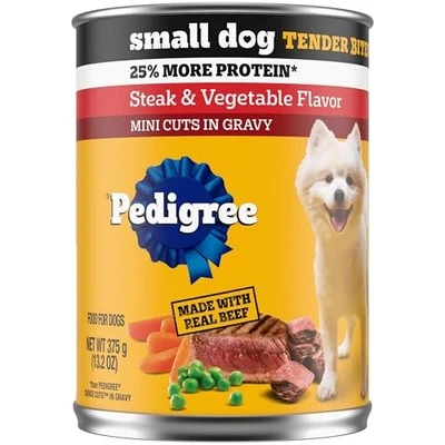 Pedigree Small Dog Tender Bites in Gravy, Steak & Vegetable Flavor Canned Wet - Image 1 of 4