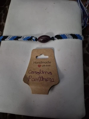 Pulsera de amistad de la NFL inspirada en Carolina Panthers hecha a mano Foto 1 de 2