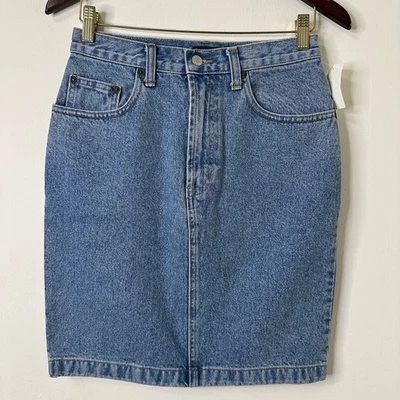 Talla 6 NUEVO CON ETIQUETAS AÑOS 90 Y2K DE COLECCIÓN GAP Falda Midi Denim Cintura Alta Jean Western Americana 00 Foto 1 de 4