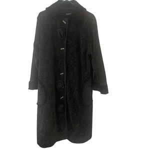 Cappotto vintage Lee Anderson taglia 1 lungo pile floreale rosa bottoni accenti made in USA - Foto 1 di 9