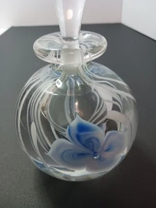 Botella de perfume de vidrio soplado firmada 1992 Studio Made in So Cal Coast Community - Imagen 1 de 9