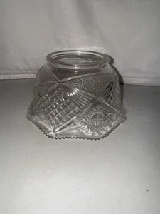 Vintage 3 7/8" Fitter Star Burst Scalloped Pressed Glass Gas Lamp Light Shade - Picture 1 of 10