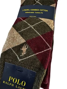 Polo Ralph Lauren  Combed Cotton Socks.3 Pairs.Olive.NWT - Picture 1 of 4