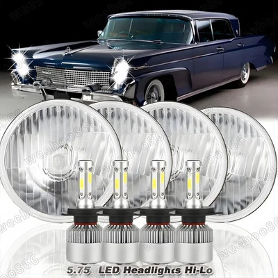 Faros LED 4 piezas 5-3/4" 5,75" alto/bajo con DRL para Lincoln Continental 1958-1979 Foto 1 de 4