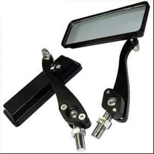 MOTORCYCLE 10MM 8MM CLOCKWISE REAR WHITE MIRROR BLACK COLOR - Picture 1 of 1