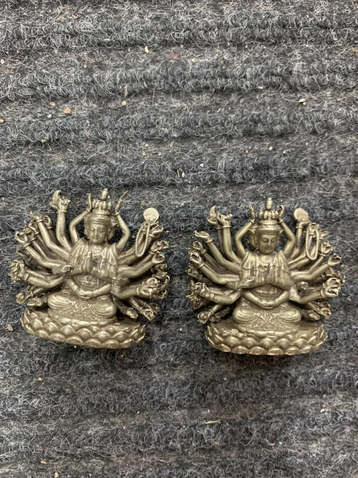 两件装优质藏银手工制作*森德菩萨*雕像 — 第 1/4 张图片
