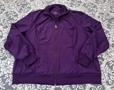 Cherokee Infinity Scrub Jacket Women’s 3X Plum Color Full Zip Nurse CNA RN LPN  - Image 1 of 4