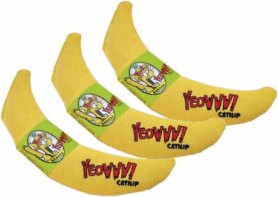 3X YEOWWW BANANA CATNIP FILLED BANANA CAT TOY 100% PURE STRONG CATNIP ORGANIC - Image 1 of 4