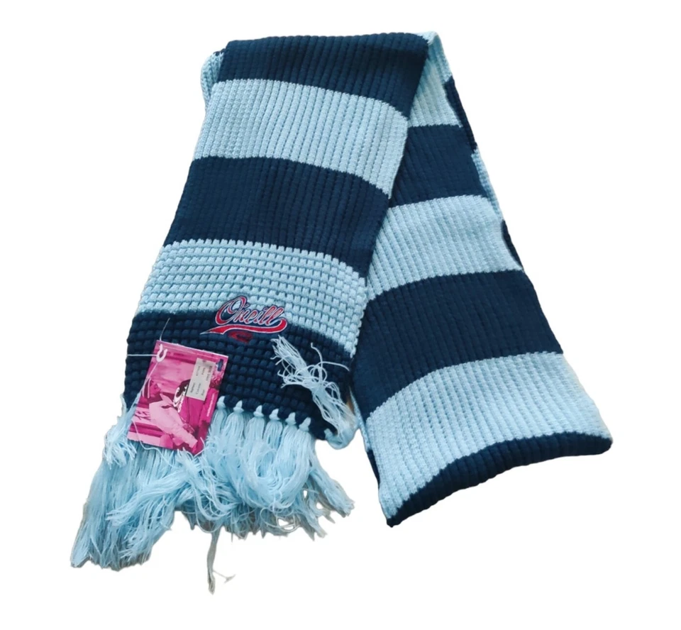 O'Neill Scarf Neck Warmer Wool Scarf Chucky Knit Blue Stripes  — 第 1/3 张图片