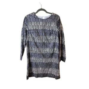 Neu mit Etikett Marimekko Kaisi schwarz-weiß geometrisches Langarm-Tunika/Kleid mit U-Boot-Ausschnitt - Bild 1 von 9