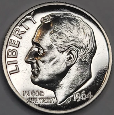 1964 PROOF 90% SILVER ROOSEVELT DIME - Image 1 of 4