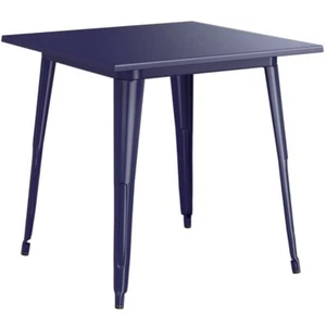 32'' Square Navy Metal Indoor or Outdoor Restaurant Patio Table - Cafe Table - Picture 1 of 6