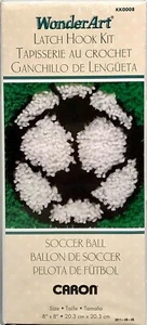 WonderArt Latch Hook Rug Kit SOCCER BALL 8" x 8" Caron KK0008 NEW - Picture 1 of 4