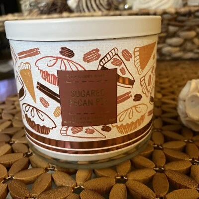Bath & Body Works  SUGARED PECAN PIE  LARGE 3 WICK CANDLE - Image 1 of 3
