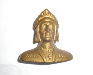 Busto miniatura pequeño antiguo/vintage de cobre/bronce "Dante" - Imagen 1 de 7