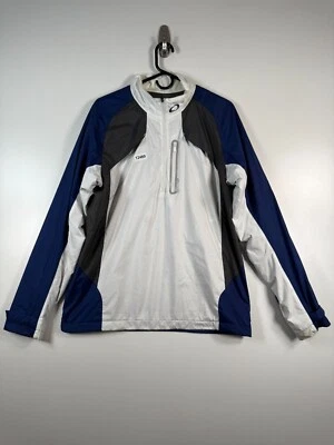 Oakley Mens Half Zip Mesh Lined Windbreaker Jacket White Blue Sz Medium 22x28.5 - Image 1 of 4