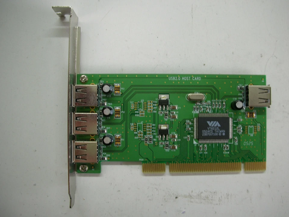 VIA VT6212L USB 2.0 Host Card 3+1 Ports Controller Adapter PCI - Image 1 of 1