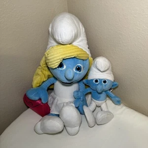 The Smurfs 21" Smurfette and 11" Clumsy Stuffed Plush Toys Bundle Set - Picture 1 of 16
