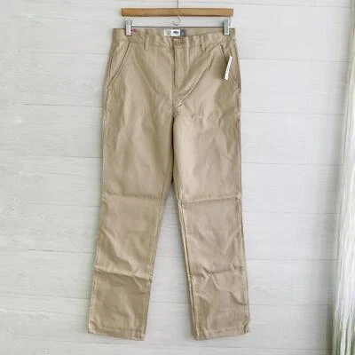 NUEVO CON ETIQUETAS Old Navy - Pantalón Caqui Rodillas Reforzadas Beige Resistente a las Arrugas, Talla 18 Foto 1 de 4