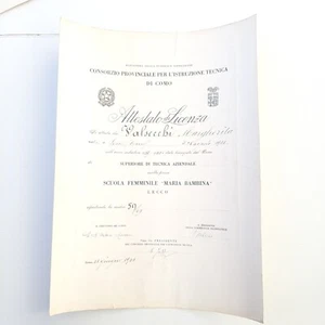 Attestato di licenza Scuola sup. di tecnica aziendale - Consorzio prov. di Como - Picture 1 of 2