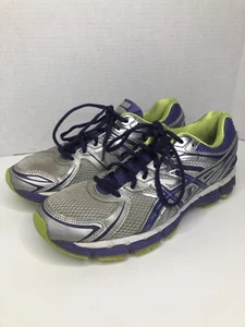 ASICS Gel-Pursue Women's Running Sport Shoes Sz 10 Grey/Green/Purple Fluid Ride - Picture 1 of 7