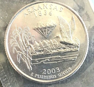 2003 P D  ARKANSAS  STATE QUARTER  Choice Unc  in Mint Cello   - Image 1 of 3