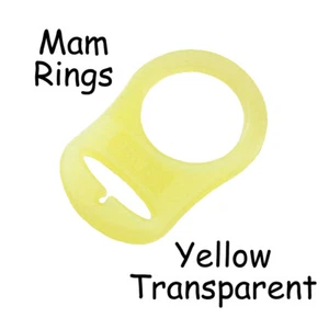 1 adaptador de clip de chupete ficticio estilo botón anillo MAM - amarillo transparente - Imagen 1 de 5