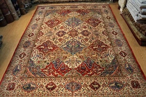 Antique ORIENTAL RUG CIRCA 1930'S Pictorial 10'x 14' Tabris matches Heriz, kazak - Picture 1 of 12