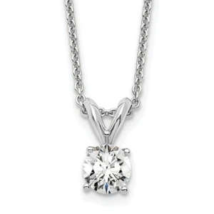 1/3 Ct Lab Grown Diamond Solitaire 18in Necklace in 14k White Gold ( VS/SI, GH) - Picture 1 of 3