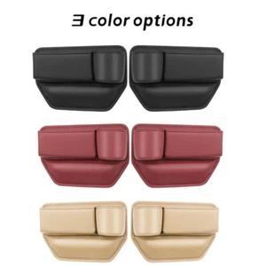Leather Car Seat Gap Catcher Filler Storage Box Bottle Pocket Organizer Holder - Picture 1 of 24