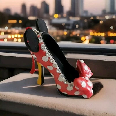 Minnie Mouse Zapato Tacón Alto Adorno Navidad Parques Disney Rojo - Auténtico Foto 1 de 4