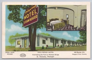 Postal Hollywood Motel Niagra Falls Canadá 2 vistas UNP - Imagen 1 de 2