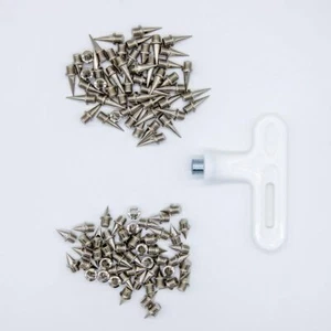 100pcs Stainless Steel Track and Cross Country Spikes with Spike Wrench Inclu... - Picture 1 of 2