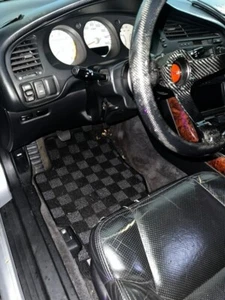 Alfombrillas traseras delanteras a cuadros gris oscuro P2M para Acura CL Coupé 2000-03 YA4 Race - Imagen 1 de 5
