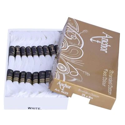 Anchor Stranded Cotton Thread Hand Embroidery Stitch Thread Set of 25 White - Image 1 of 3