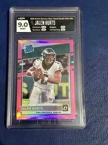 2020 OPTIC Jalen Hurts RC PINK PRIZM RATED ROOKIE EAGLES QB1 RC HGA 9.0 Mint - Picture 1 of 6
