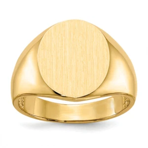 10K Solid Yellow Gold Mens Custom Engraved Signet Ring - Picture 1 of 91