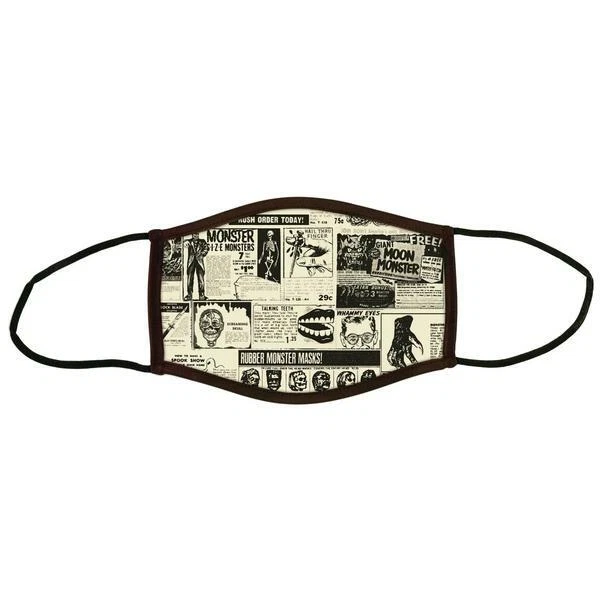 Monster News Mask Cover Magazine Frankenstein Skull Retro Horror Halloween Gift - Image 1 of 1