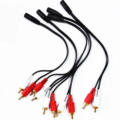 5x 3.5mm 1/8 Stereo Female Mini Jack to 2 Male RCA Plug Adapter Audio Y Cable - Image 1 of 4