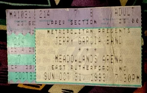 JERRY GARCIA BAND GRATEFUL DEAD - OCT 31, 1993 - MEADOWLANDS ARENA NJ - TICKET - Picture 1 of 2