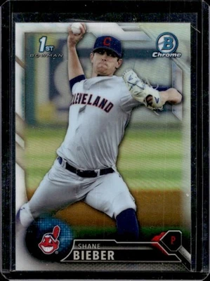 2016 Bowman Draft Шейн Бибер хром 1-я переливающаяся карточка NoBDC-68 Indians - Изображение 1 из 2