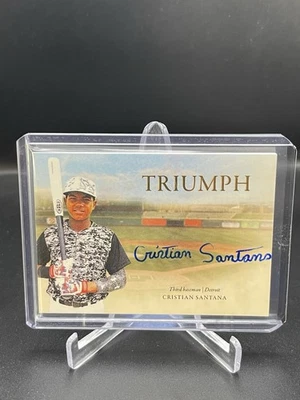 2020 Futera Unique Onyx Prospects Cristian Santana Triumph Auto /6 RC Rookie - Image 1 of 2