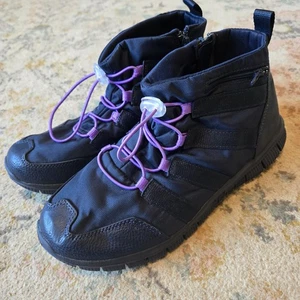 Cheeks Fit Body by Tony Little Navy Lila Bungee Reißverschluss Stiefeletten Schuhe W 10 - Bild 1 von 7