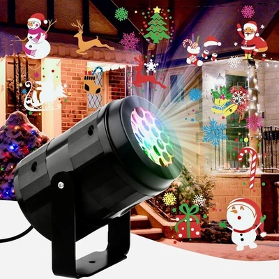 Christmas Laser LED Projector Light Xmas Lamp Moving Outdoor 16 HD Effects Lamp - Image 1 of 4