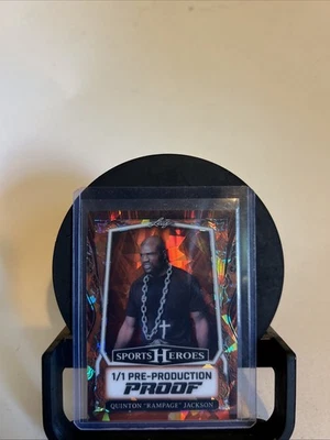 2025 Leaf Metal Sports Heroes Quinton Jackson 1/1 Pre Proof Orange Cracked Ice - Image 1 of 2