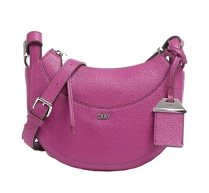DKNY Barbara Top-Zip Crossbody in Dark Orchid – Stylish Hobo Bag NEW - Picture 1 of 11